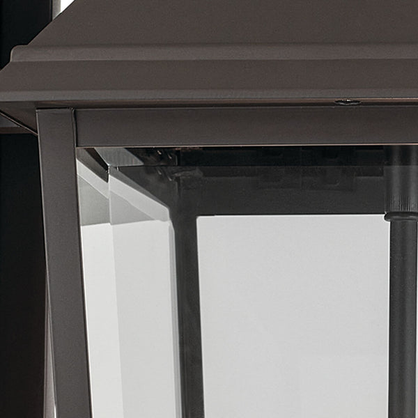 Caldwell 11" Two Lights Outdoor Wall Light, Clear Glass / Olde Bronze