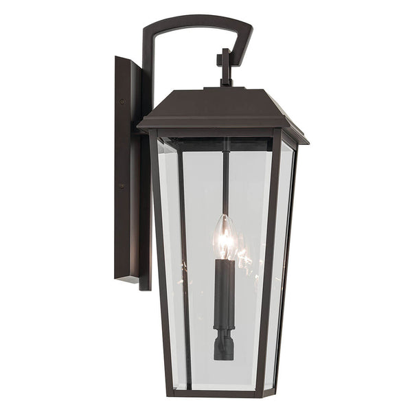 Caldwell 11" Two Lights Outdoor Wall Light, Clear Glass / Olde Bronze