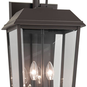 Caldwell 11" Two Lights Outdoor Wall Light, Clear Glass / Olde Bronze