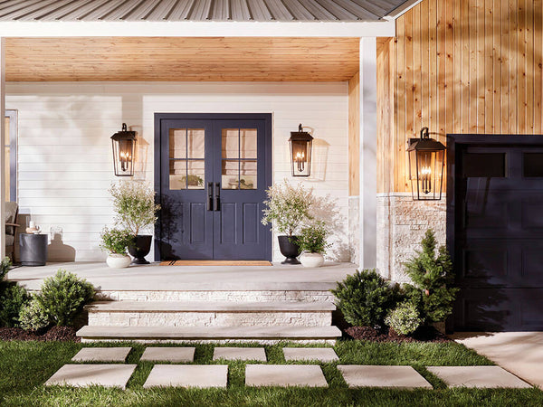 Caldwell 13" Three Lights Outdoor Wall Light, Clear Glass / Olde Bronze