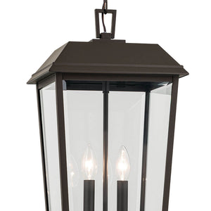 Caldwell 11" Two Lights Outdoor Hanging Light, Clear Glass / Olde Bronze