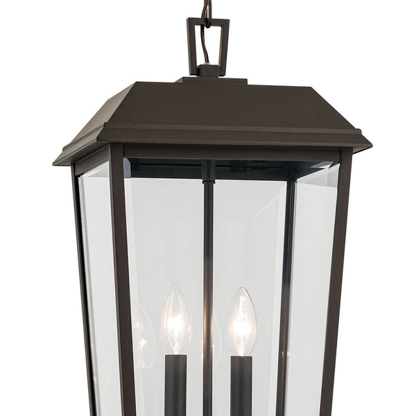 Caldwell 11" Two Lights Outdoor Pendant, Clear Glass / Olde Bronze