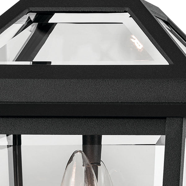 Hudson 14" Two Lights Outdoor Wall Light, Clear Glass / Textured Black