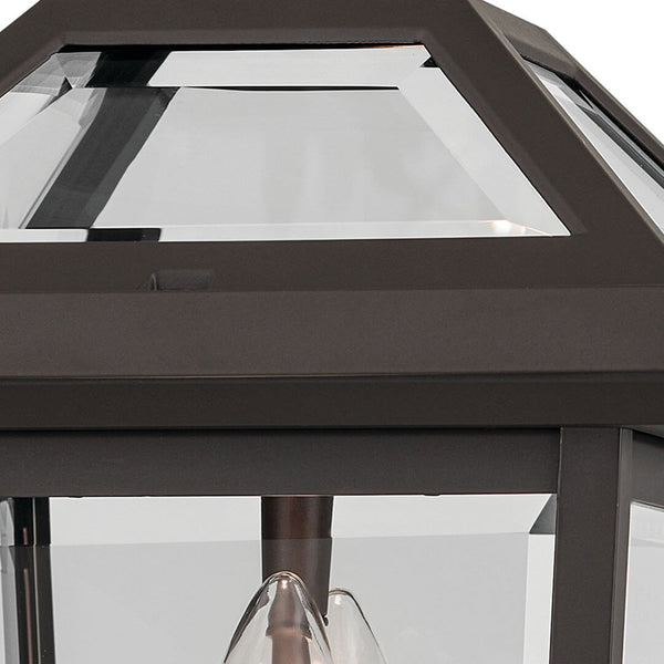 Hudson 14" Two Lights Outdoor Wall Light, Clear Glass / Olde Bronze