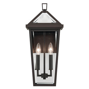 Hudson 19" Two Lights Outdoor Wall Light, Clear Glass / Olde Bronze