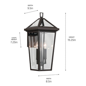 Hudson 19" Two Lights Outdoor Wall Light, Clear Glass / Olde Bronze