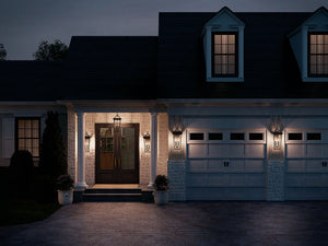 Hudson 26" Two Lights Outdoor Wall Light, Clear Glass / Textured Black
