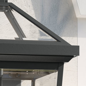 Hudson 26" Two Lights Outdoor Wall Light, Clear Glass / Textured Black