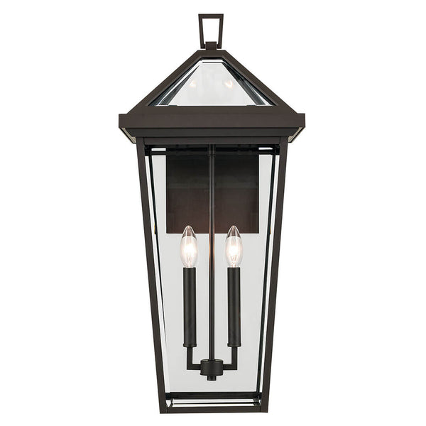 Hudson 26" Two Lights Outdoor Wall Light, Clear Glass / Olde Bronze