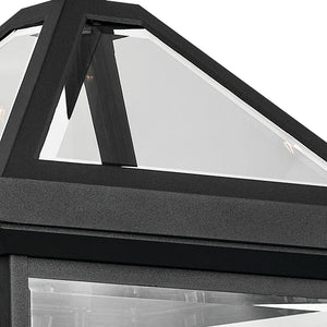 Hudson 30" Four Lights Outdoor Wall Light, Clear Glass / Textured Black