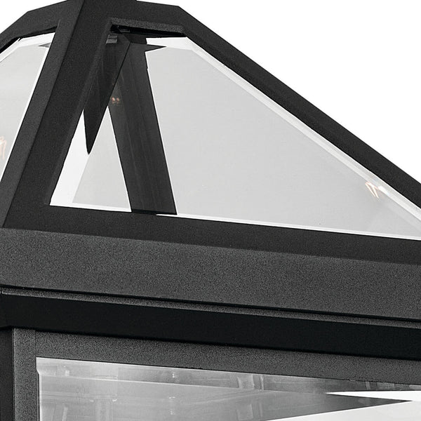 Hudson 30" Four Lights Outdoor Wall Light, Clear Glass / Textured Black