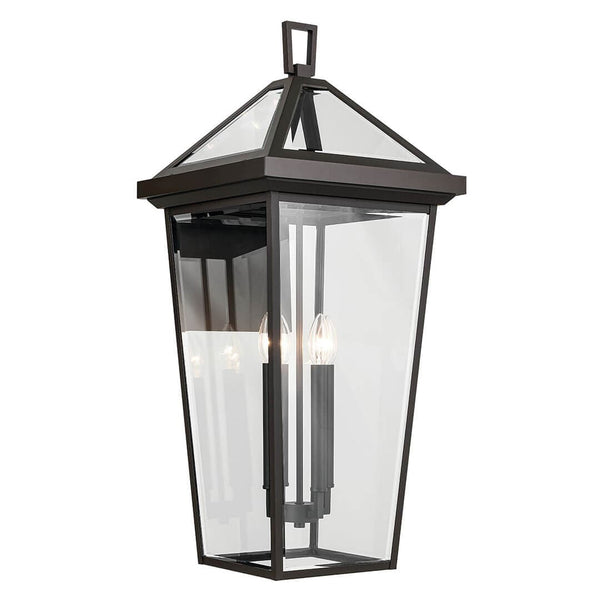 Hudson 30" Four Lights Outdoor Wall Light, Clear Glass / Olde Bronze