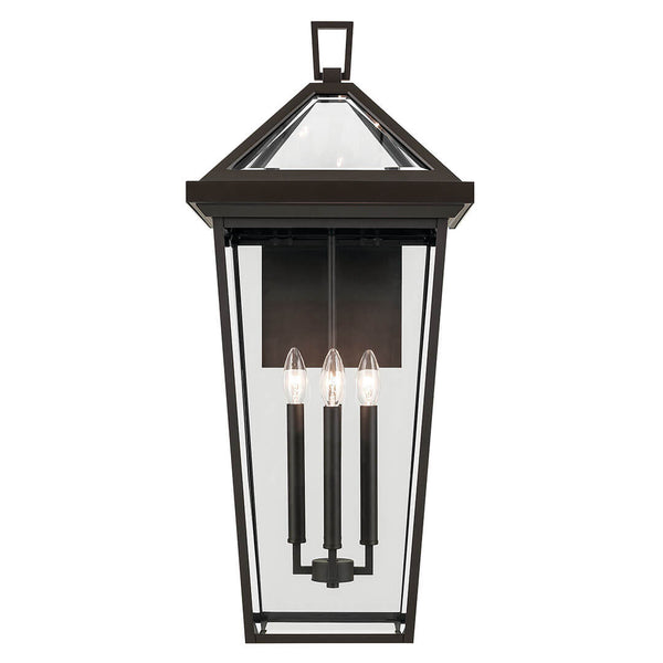 Hudson 30" Four Lights Outdoor Wall Light, Clear Glass / Olde Bronze