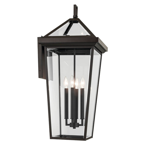 Hudson 30" Four Lights Outdoor Wall Light, Clear Glass / Olde Bronze