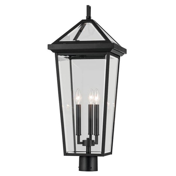 Hudson 29" Three Lights Outdoor Wall Light, Clear Glass / Textured Black