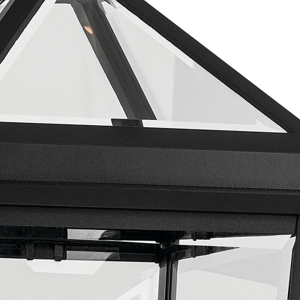 Hudson 29" Three Lights Outdoor Wall Light, Clear Glass / Textured Black