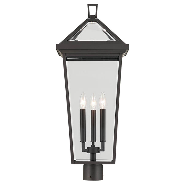 Hudson 29" Three Lights Outdoor Wall Light, Clear Glass / Olde Bronze