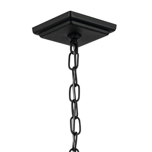 Hudson 26" Two Lights Outdoor Hanging Light, Clear Glass / Textured Black