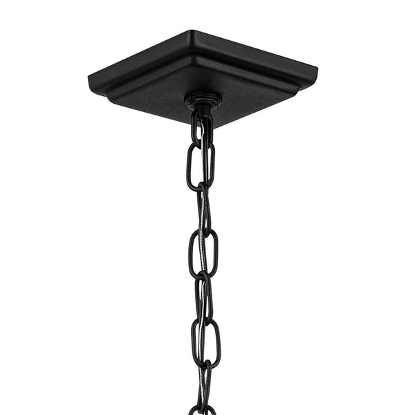 Hudson 26" Two Lights Outdoor Pendant, Clear Glass / Textured Black