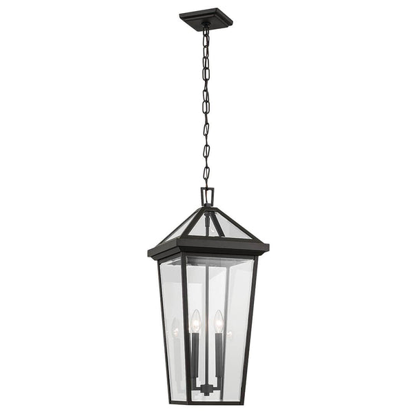 Hudson 26" Two Lights Outdoor Pendant, Clear Glass / Olde Bronze