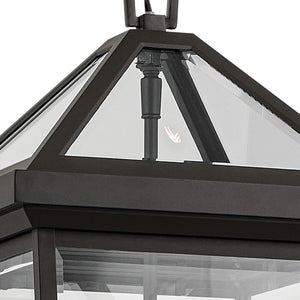 Hudson 26" Two Lights Outdoor Hanging Light, Clear Glass / Olde Bronze