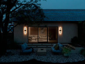 Nyx 30" LED Outdoor Wall Light, Textured Black