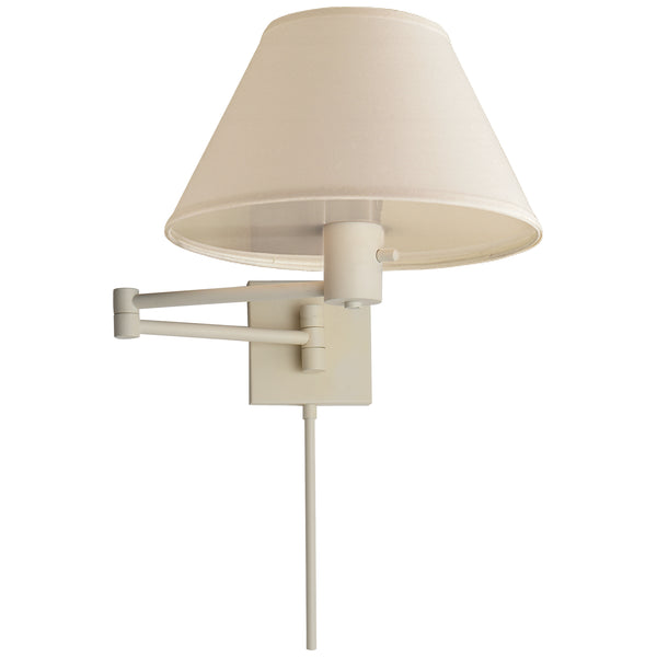 Classic Swing Arm 12" One Light Wall Sconce, Matte White