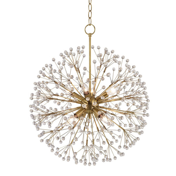 Fenael 20" Eight Lights Chandelier, Aged Brass