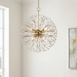 Fenael 20" Eight Lights Chandelier, Aged Brass