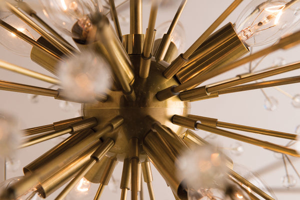 Fenael 20" Eight Lights Chandelier, Aged Brass