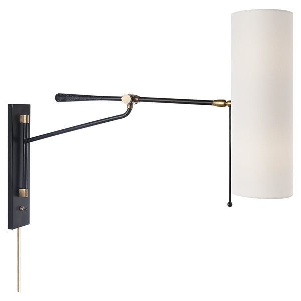 Frankfort 5.5" Two Light Wall Sconce, Black and Brass