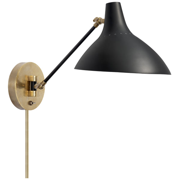 Charlton 9.25" One Light Wall Sconce, Black and Brass