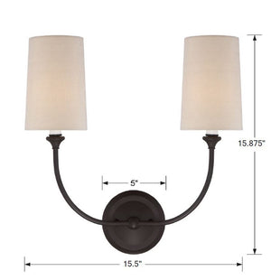 Sylvain 15.5'' Two Light Wall Sconce, Dark Bronze Alt 4.jpg