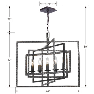 Sorrento 24'' Five Light Chandelier, Raw Steel Alt 4.jpg