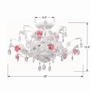 Rosie 20'' Six Light Semi Flush Mount, White - Alternate Product Image 1.jpg