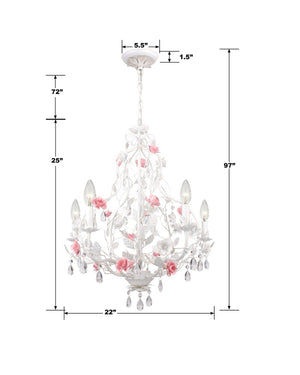 Rosie 22'' Five Light Chandelier, White - Alternate Product Image 1.jpg