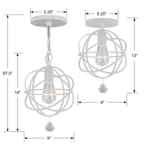Soleil 9'' One Light Pendant, White - Alternate Product Image 1.jpg