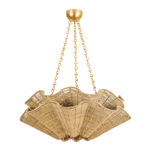 Hawen 30" Six Lights Chandelier, Vintage Gold Leaf