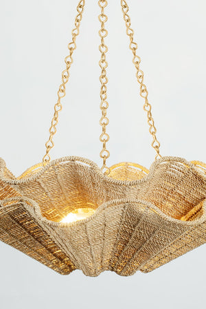 Hawen 30" Six Lights Chandelier, Vintage Gold Leaf