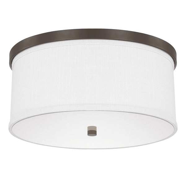 Addison 15.75" Three Light Flush Mount, Burnished Bronze