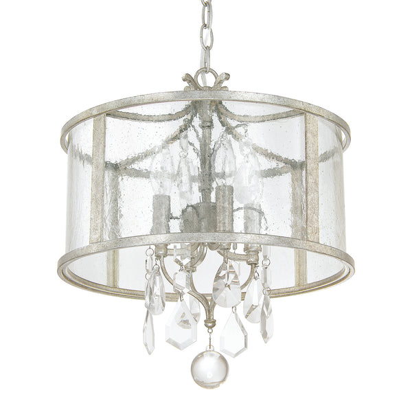 Georgene 15" Four Light Pendant, Antique Silver
