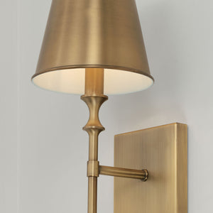 Quincy 6.5" One Light Wall Sconce, Aged Brass