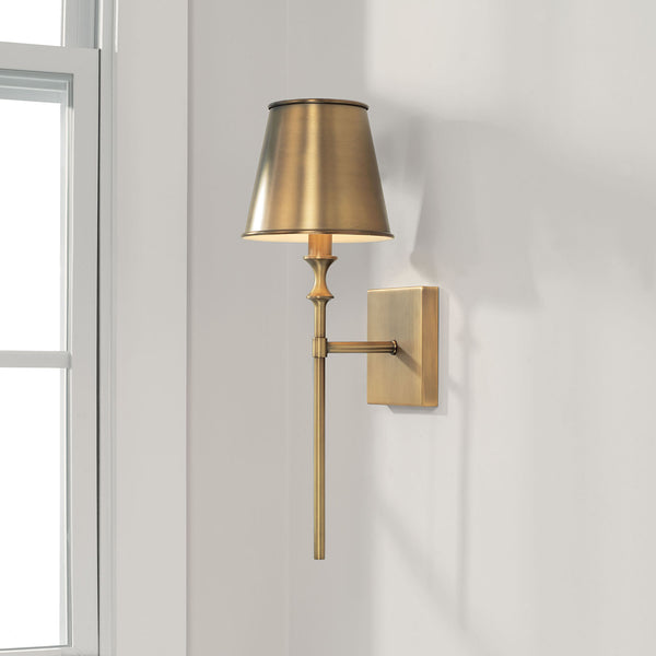 Quincy 6.5" One Light Wall Sconce, Aged Brass