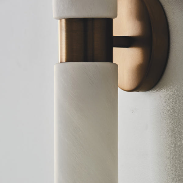 Sasha 5" Two Light Wall Sconce, Aged Brass