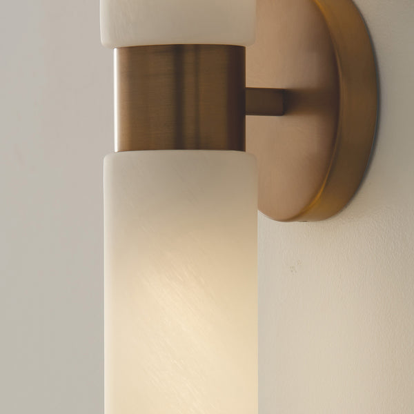 Sasha 5" Two Light Wall Sconce, Aged Brass