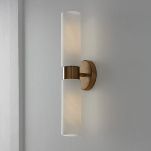 Sasha 5" Two Light Wall Sconce, Aged Brass