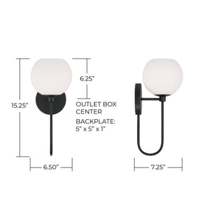 Cahya 6.5" One Light Wall Sconce, Matte Black