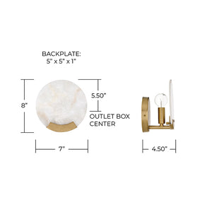 Elvra 7" One Light Sconce, Aged Brass