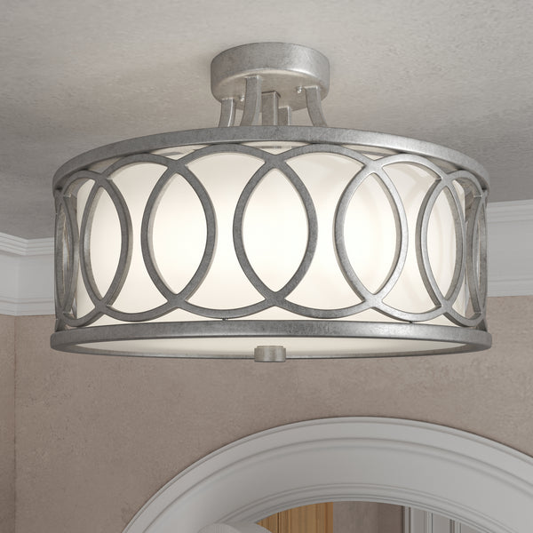 Florence 15'' Three Light Semi Flush Mount, Antique Silver - Alternate Product Image 3.jpg