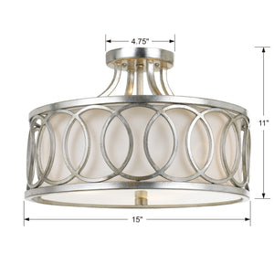 Florence 15'' Three Light Semi Flush Mount, Antique Silver Alt 5.jpg
